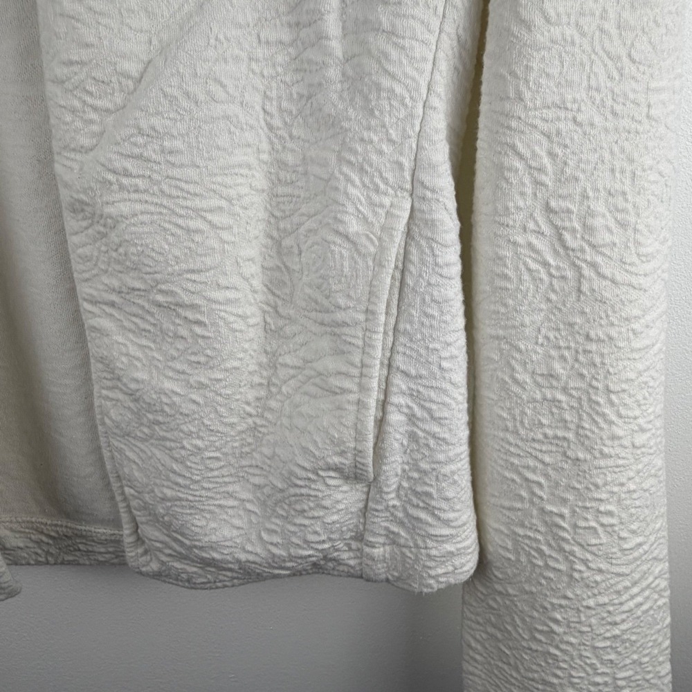 Esprit Womens White Textured Matelasse Open Front Cardigan Jacket Size M Pockets - Picture 8 of 12